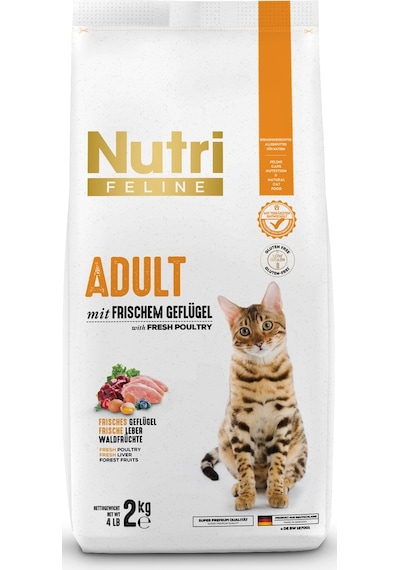 Nutri Feline Adult Tavuk Etli Yetişkin Kedi Maması 2 KG