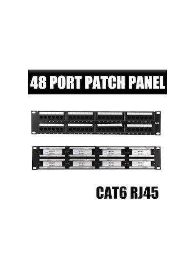 48 Port Cat6 Patch Panel Dolu