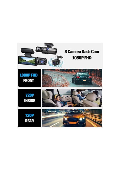 Araç İçi Kamera, 2 Lens, 1080p Full Hd, Dvr Dashcam, Ön Ve İç Kayıt, Gece Görüşlü Bbm8dashcam