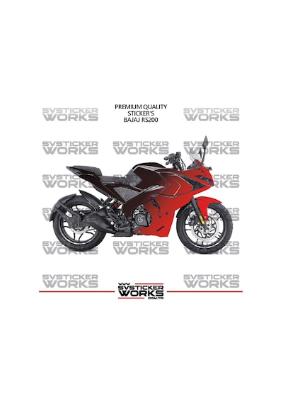 Bajaj Rs200 Kaplama Sticker Çift Renk Motor Kaplama Modeli Hazır Kit Yüksek Kalite