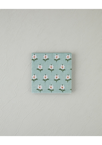 Retro Floral Kağıt 20'li Kağıt Peçete 33x33 Cm Yeşil