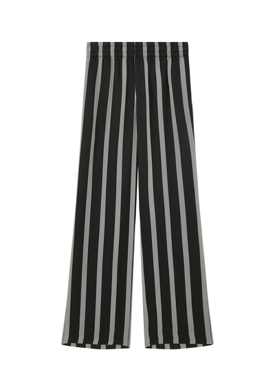Anine Bing Şık Herringbone Çizgili Pantolon Siyah
