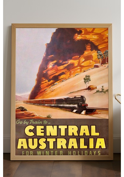 Australia Doğal Ahşap Çerçeveli Poster, Dekoratif Seyahat Duvar Tablosu