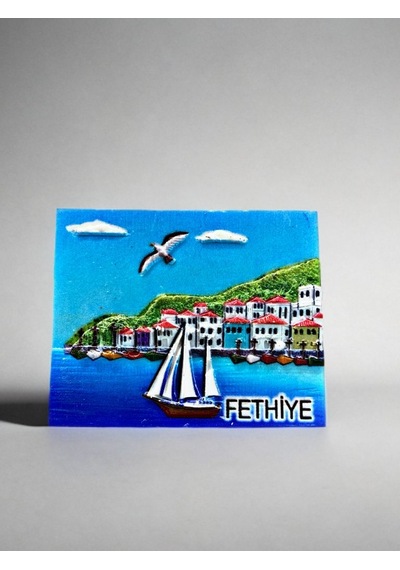Fethiye Polyester Kabartmalı Magnet 7 Cm X 5 Cm Dekoratif Hediyelik Buzdolabı Süsü Kod:1824