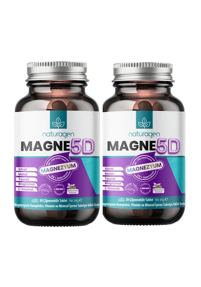 Naturagen Magne5d Magnezyum Kompleksi 200mg 2x30 Çiğnenebilir Tablet Nane & Limon Aromalı