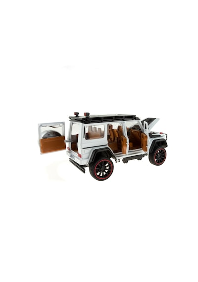 1:16 Ölçek Metal Model Suv Araba Çek Bırak Işıklı Sesli Beyaz