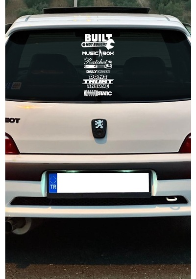 Oto Arka Cam Sticker İngilizce Model 75 40 20 Cm