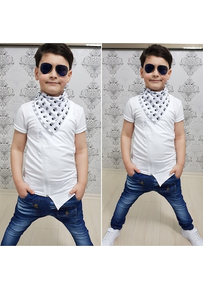 MODAVALS FERMUAR DETAYLI 3 PARÇA ERKEK ÇOCUK KOT TAKIM