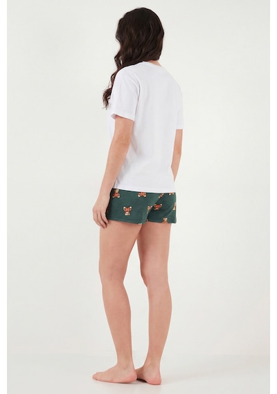 Lela Bayan Pijama Takımı 65790782 Beyaz-yeşil