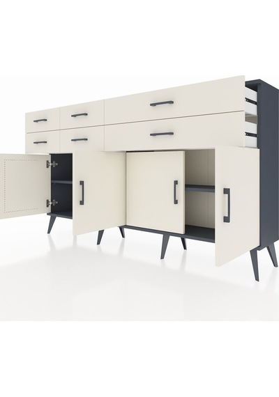 Arges Konsol 3 Raflı 6 Çekmeceli 4 Kapaklı 176x30x99 Antrasit-aytaşı Aytası - Antrasıt Arges Konsol 3 Raflı 6 Çekmeceli 4 Kapaklı 176x30x99 Antrasit-aytaşı Aytası - Antrasıt