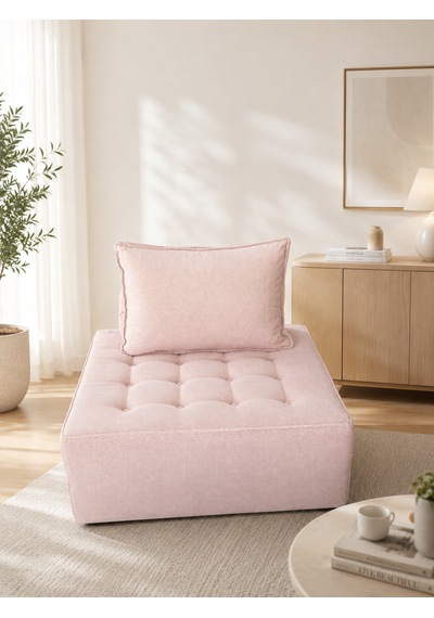 Newness Tekli Koltuk & Puf Pembe