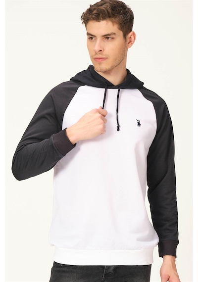 V4005 Dewberry Erkek Sweatshırt-beyaz-lacivert Beyaz-lacivert