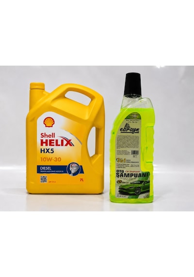 Shell Helix Hx5 Dizel 10w-30 7 Litre + Oto Şampuan 1000 ML