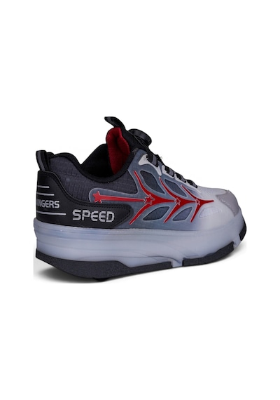 Nstil Unisex Yetişkin Çocuk Spor Ayakkabı Akıllı Bağcıklı Çıkarılabilen Patenli Işıklı Sneaker 003 Kırmızı