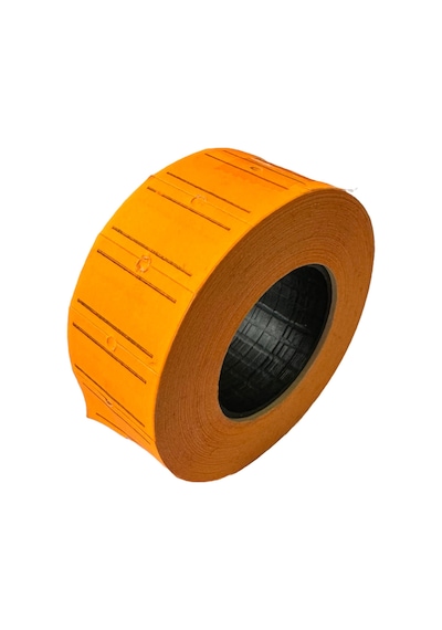 Motex Tanex Makine Etiketi Kraft Fiyatlandırma Numaralandırma Bant-12x21 Mm -800'lü -turuncu- 5 Adet 5 Rulo