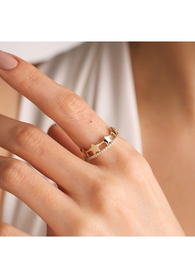 Altın Yıldız Yüzük 14K Yarımtur 530501154