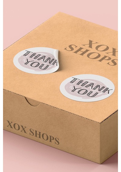Thank You Renkli Yuvarlak Teşekkür Etiketi Sticker 3x3cm St2088 Çok Renkli