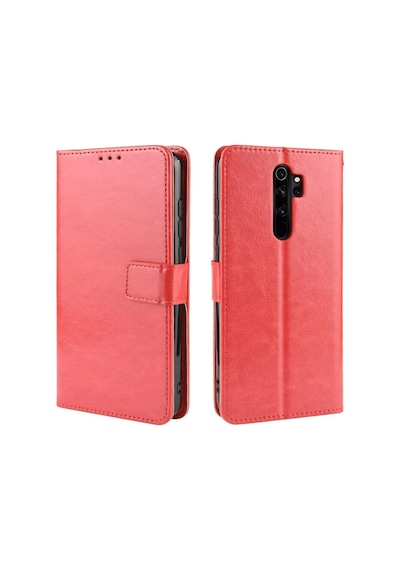 Xiaomi Redmi Note 8 Pro Kılıf Trend S Plus Kapaklı Kılıf - K Kırmızı