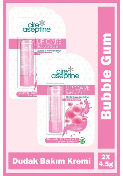 Cire Aseptine Bubble Gum Dudak Bakım Kremi 4,5 Gr 2 Adet