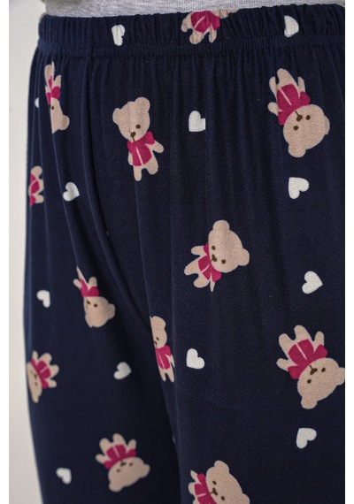 Bigdart 4323 Desenli Kadın Pijama Altı - Lacivert