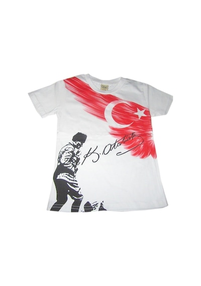 Baskılı Atatürk Tişörtü Bayrak Tişört Atatürk Tişört