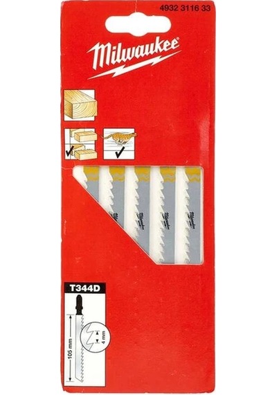 Milwaukee Ahşap Dekupaj Bıçağı T344d 105 Mm Hızlı Kesim 5'li- 4932311633