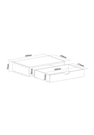Desna Tek Katlı Tek Çekmeceli Dolap - Kiraz 34 Cm Uzunluk X 19 Cm Derinlik X 7.2 Cm Woodsaka Doğal Ahşap