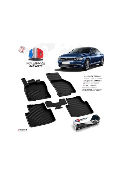 Vw Passat B8 4D Havuzlu Paspas 2015 Ve Üzeri  A+Kalite