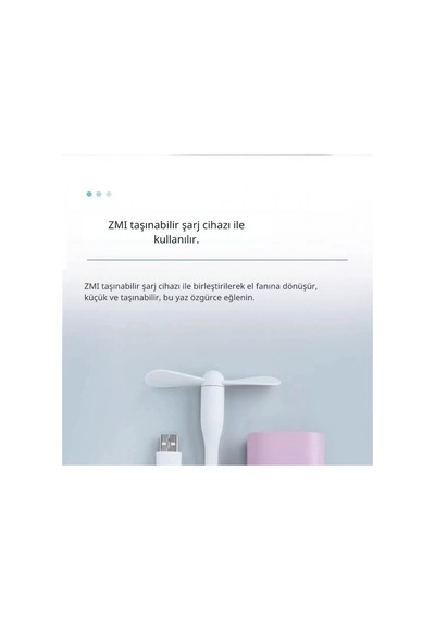 Esnek Taşınabilir Mini Usb Vantilatör Fan Serinletici Laptop Powerbank Uyumlu Sessiz Güçlü Pervane Beyaz