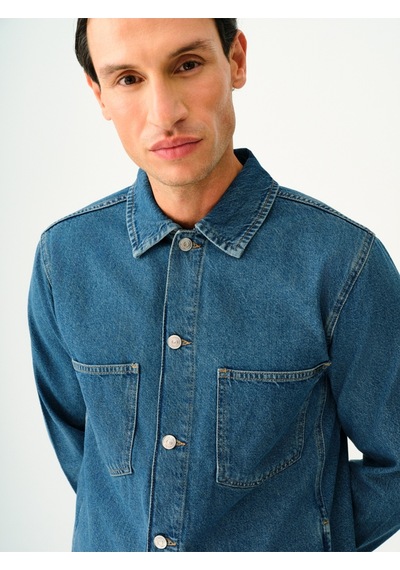 Oversize Fit Erkek Ceket Denim