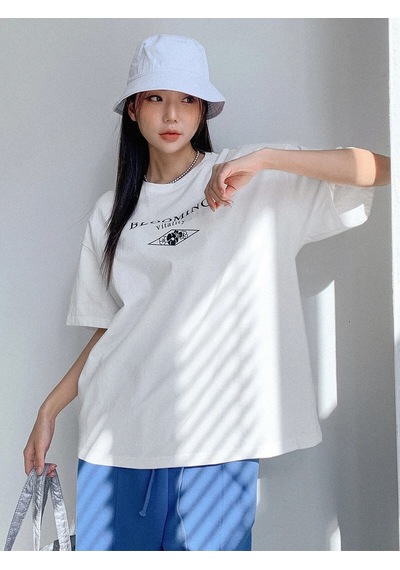 Flood Of Style Blooming Vitality Baskılı Beyaz Oversize Tişört