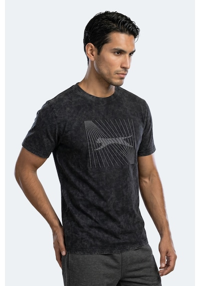 Slazenger Zaır Erkek Baskılı Siyah Tişört
