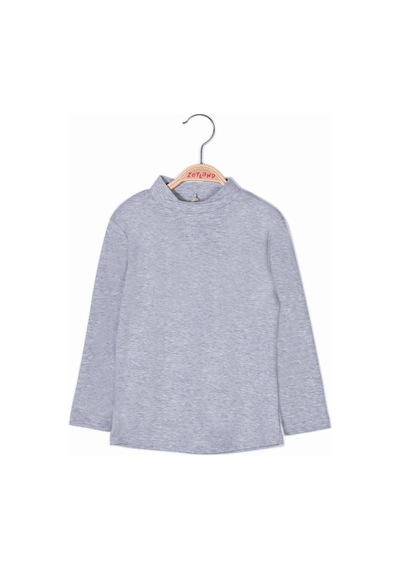 Zeyland Unisex Çocuk Yarım Balıkçı Bluz-grımelanj Gri Melanj