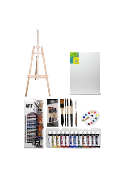 Art-x Akrilik Boya Seti 12 Renk X 12ml Şövale Başlangıç Seti