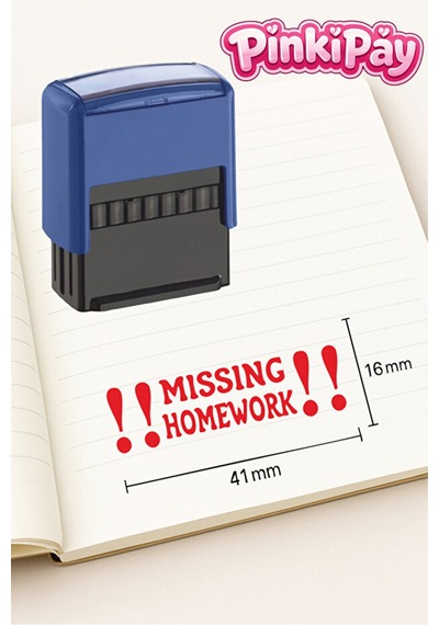 Öğretmen Kaşesi Missing Homework Kaşesi Kendinden Mürekkepli Kırmızı Baskı Kırmızı
