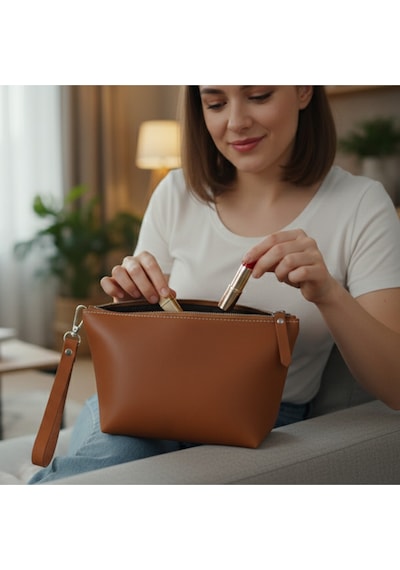Premium Gerçek Deri Makyaj Çantası Hakiki Deri Seyahat & Günlük Şık & Dayanıklı