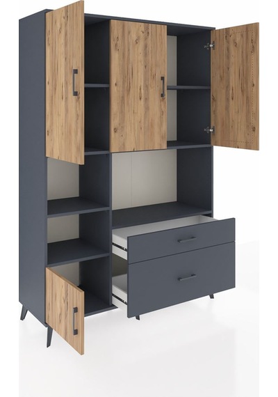 Hyperion Dolap 7 Raflı 2 Çekmeceli 5 Kapaklı 132x44x195 Antrasit-çam/antrasit Atlas Çam/antrasıt Hyperion Dolap 7 Raflı 2 Çekmeceli 5 Kapaklı 132x44x195 Antrasit-çam/antrasit Atlas Çam/antrasıt