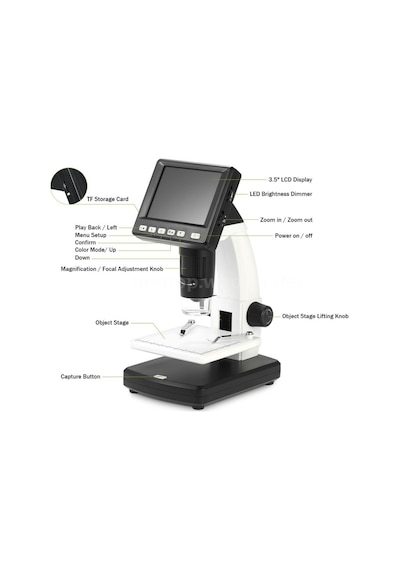 5mp 500x Lcd Ekranlı Dijital Mikroskop 8 Gb Sd Kart+Şarj Pili