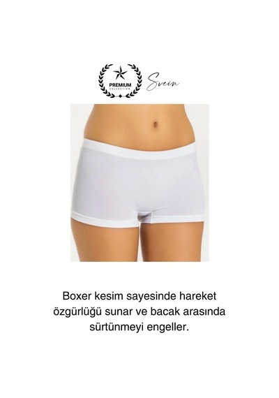 Svein Premium Toparlayıcı Sıkılaştırıcı Kadın Boxer Korse Rahat Dikişsiz Saran Günlük İç Çamaşır Beyaz