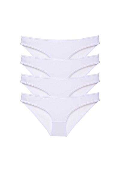 Royaleks 4 adet Süper Eko Set Likralı Kadın Slip Külot Beyaz RYL-EKO4005 Beyaz