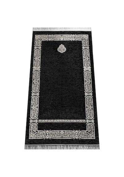 Kabe Desenli Şönil Seccade - Siyah Renk