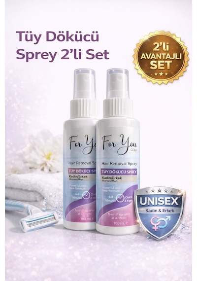 Unisex Tüy Dökücü Krem Sprey 100 Ml X 2 Adet