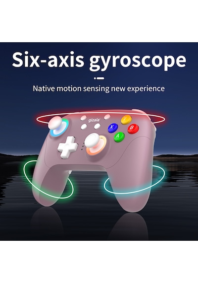 Gizala Kablosuz Oyun Kolu Gamepad Hall Effect Triggers Joystick Switch 2/pc/android/Apple Uyumlu iOS Lila