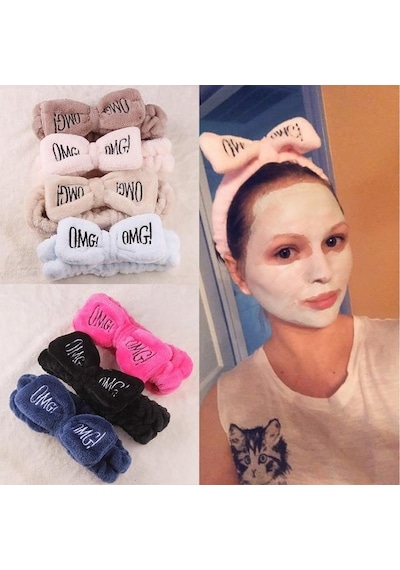 Fiyonklu Omg Saç Bandı Mercan Peluş Saç Bandı Mavi