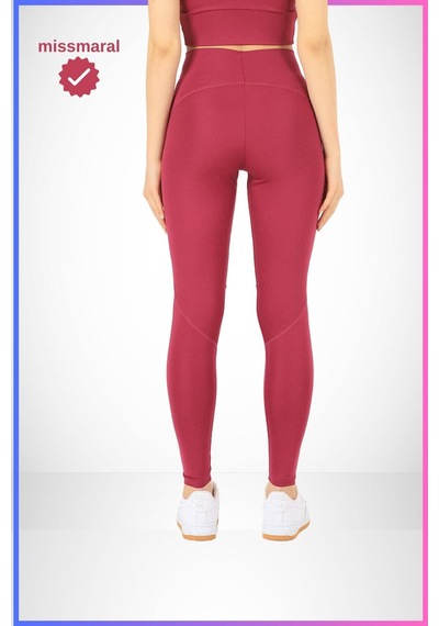 Missmaral Slim Fit Tayt Yüksek Bel Toparlayıcı Mürdüm Spor Model Flatlock Dikiş Detaylı Oslo 1090 MÜRDÜM