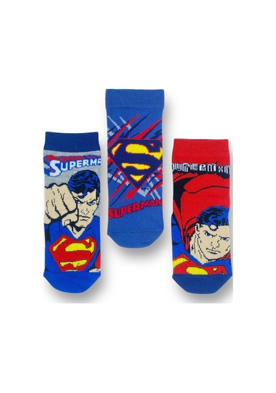 Superman Lisanslı Erkek Çocuk 3 Çift Soket Çorap 21561 Kırmızı/11yas