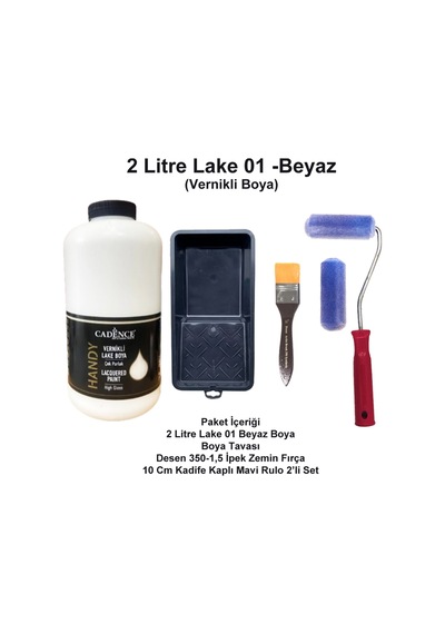 2 Litre Handy Lake 01 Beyaz Kendinden Vernikli Kadife Rulo Set Beyaz