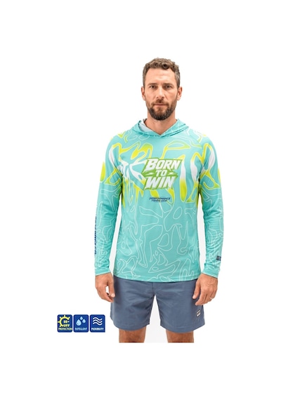 Fujin Pro Angler S26 T-shirt Hooded Izohips Bold Mint Xl Açık Yeşil