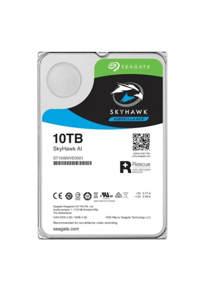 Seagate Skyhawk Aı, St10000ve001, 3.5&amp Quot , 10tb, 256mb, 7200rpm, Güvenlik, Hdd