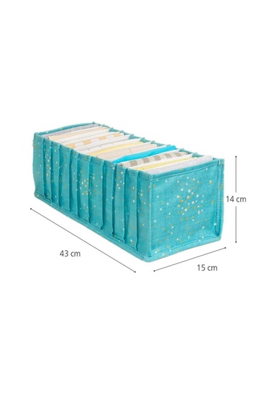 Baby Akordiyon Organizer Çekmece Düzenleyici Medium, Mavi, 15 X 43 X 14 Cm Desenli
